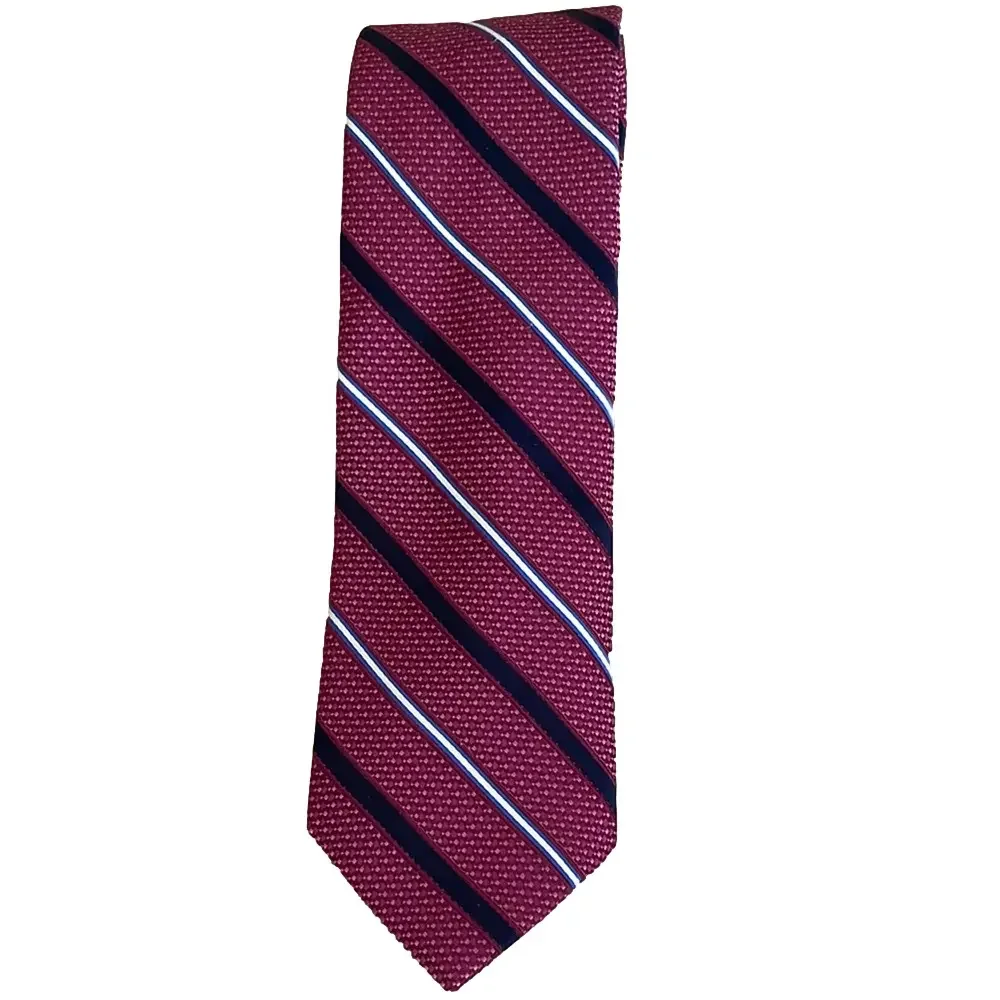 Jos. A. Bank Burgundy and Navy Striped Tie